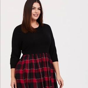Torrid 2x Plaid Sweater Dress